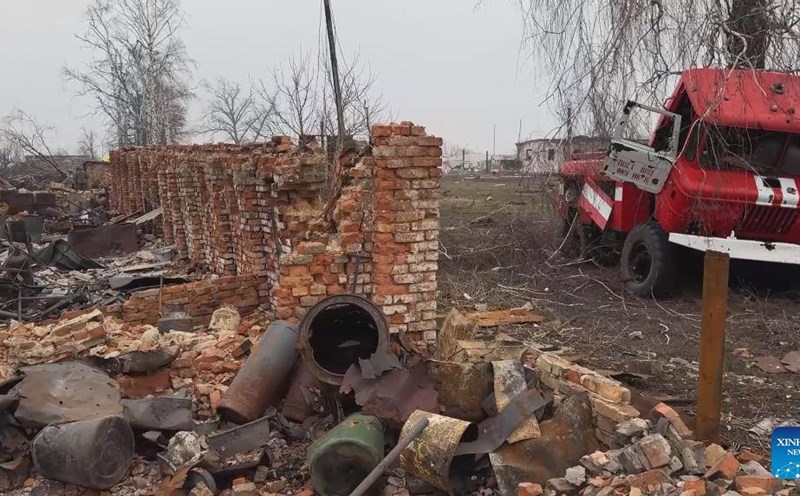 The desolation in Kursk on March 13, 2025 when Ukrainian soldiers withdrew. Photo: Xinhua
