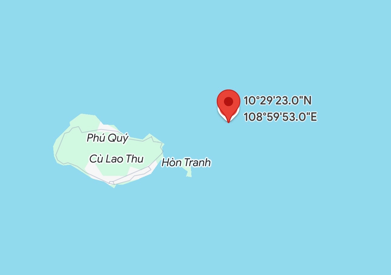 Vi tri ngu dan roi xuong bien mat tich. Anh: Duy Tuan