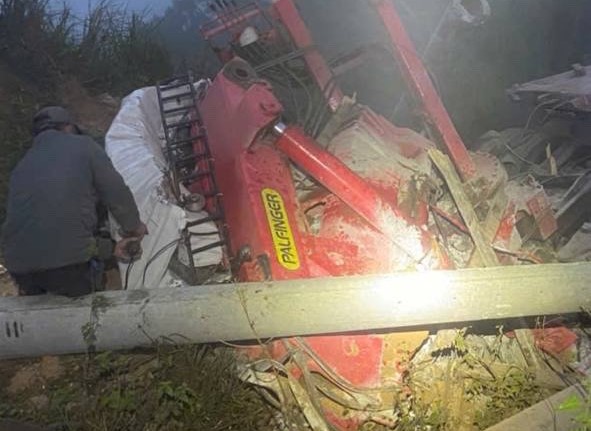 The scene of the accident that killed 2 people on the spot. Photo: Lam Hong