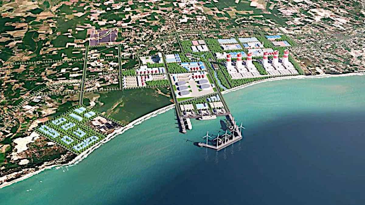 Phối cảnh dự án KCN Sơn Mỹ 1 có các dự án đầu tư nhà máy nhiệt điện kí Sơn Mỹ I và Sơn Mỹ II. Ảnh: Nhà đầu tư