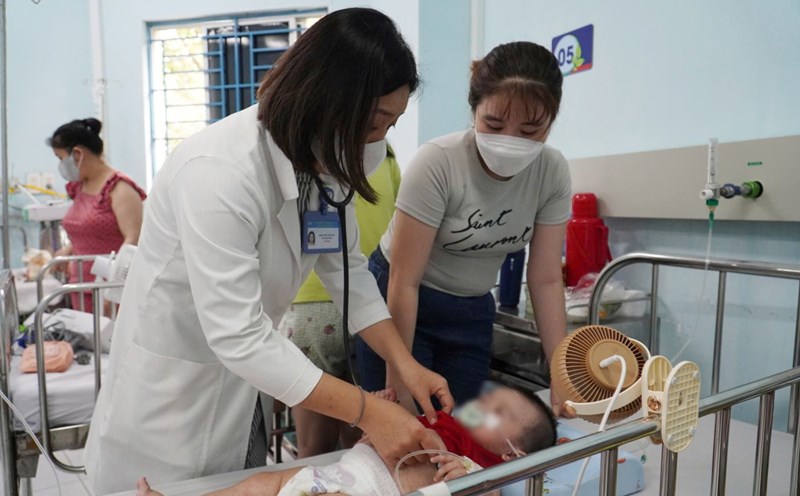 Children hospitalized due to measles.
