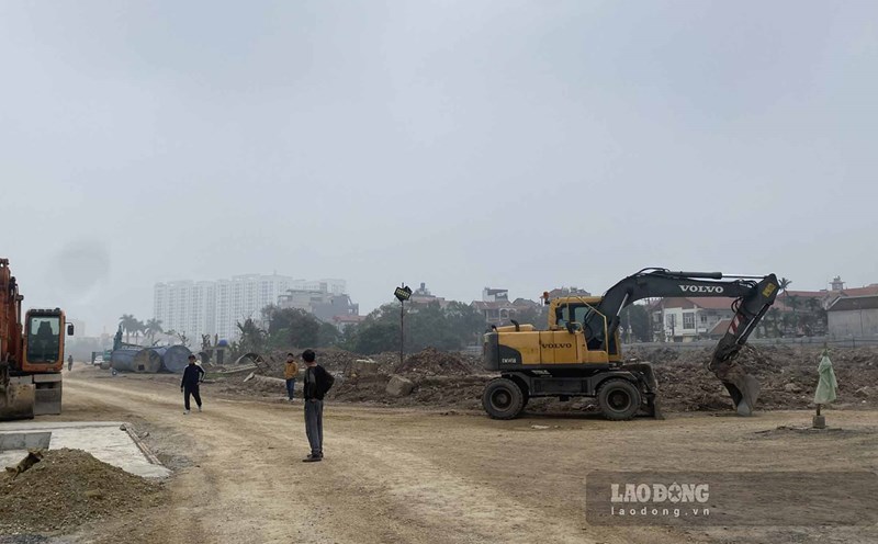 The Thuong Thanh social housing project (Long Bien) is in the process of constructing the basement of CT1 building. Photo: Nhu Ha