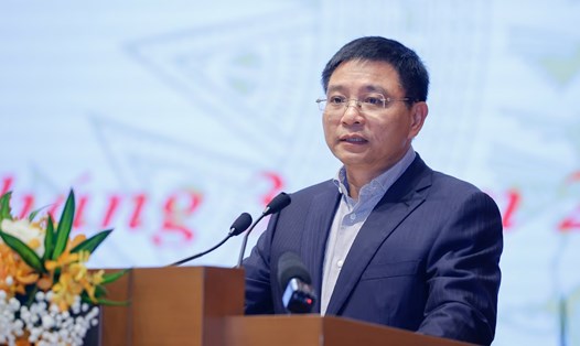 Bộ trưởng Bộ Tài chính Nguyễn Văn Thắng thông tin về thúc đẩy khoa học công nghệ, đổi mới, sáng tạo và chuyển đổi số. Ảnh: VGP/Nhật Bắc