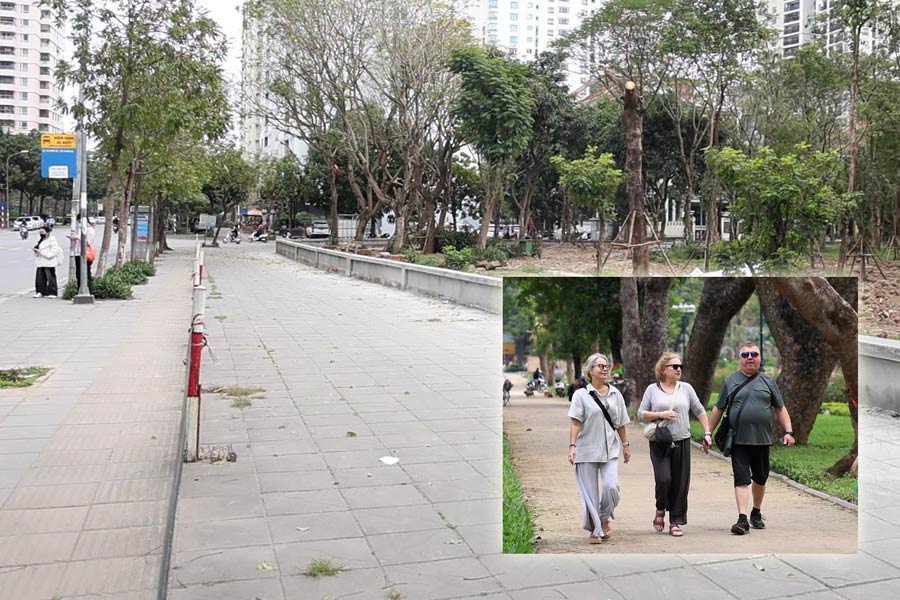 Waiting for a new look from a series of parks with fences lowered in Hanoi