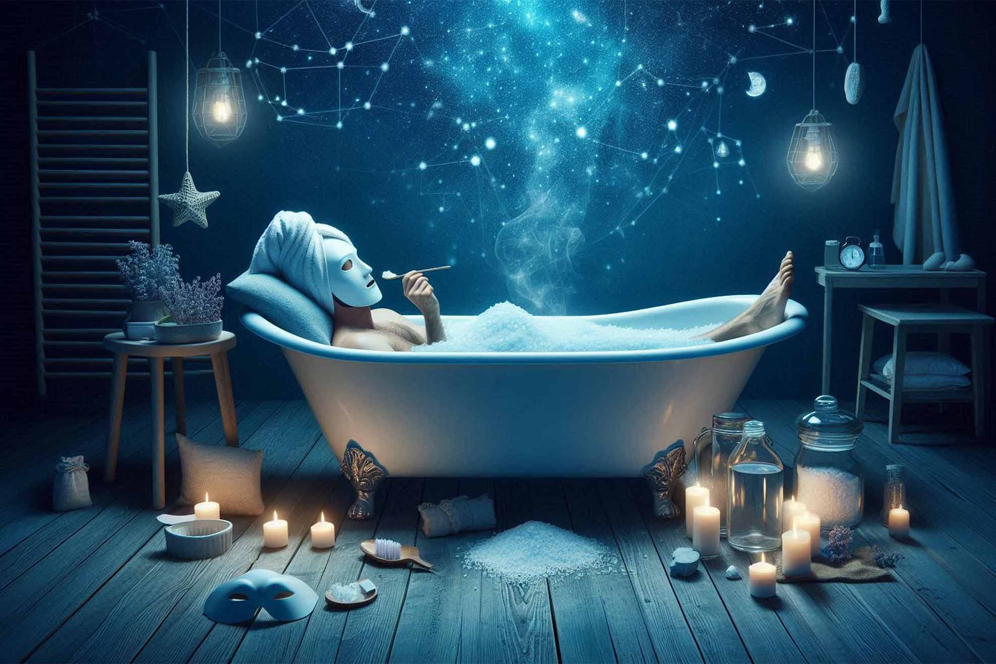 Bathing in epsom salt is a skin cleansing and stretching method that has been around for centuries. Photo - AI: Cat Tien