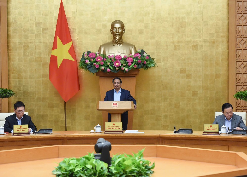 Politburo member and Prime Minister Pham Minh Chinh requested the legalization of special investment mechanisms and policies for the construction of Ninh Thuan nuclear power projects. Photo: VGP