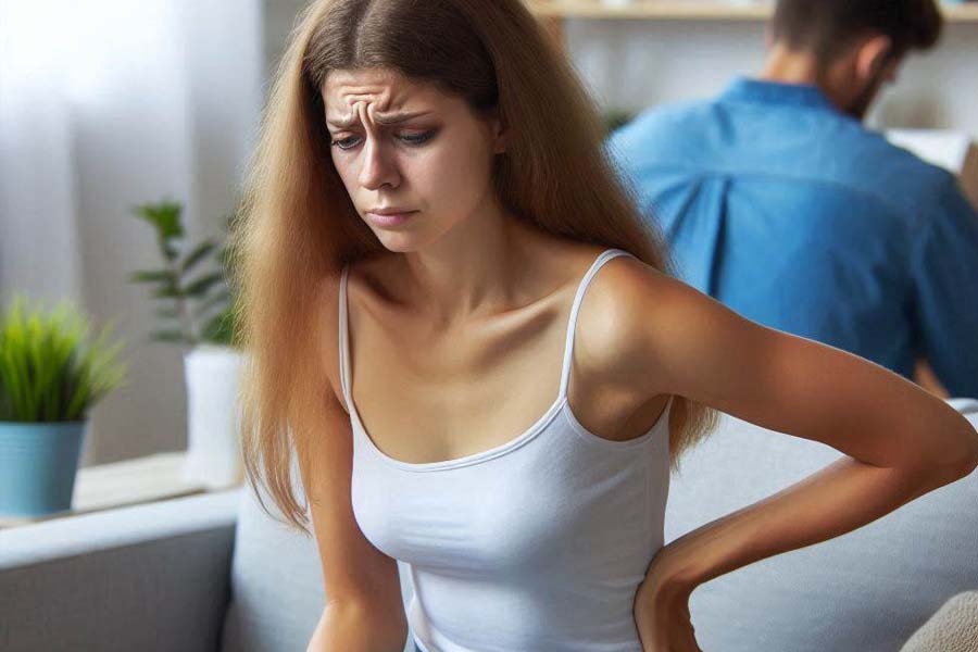 La falta de calcio en la primera mujer de 30 años puede provocar sintomas como dolor muscular, huesos debiles y perdida de cabello. Foto de ai