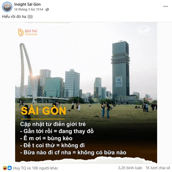 Anh: Fanpage Insight Sai Gon