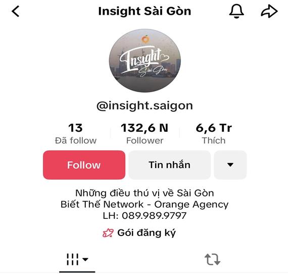 Anh: Trang Tiktok - Insight Sai Gon