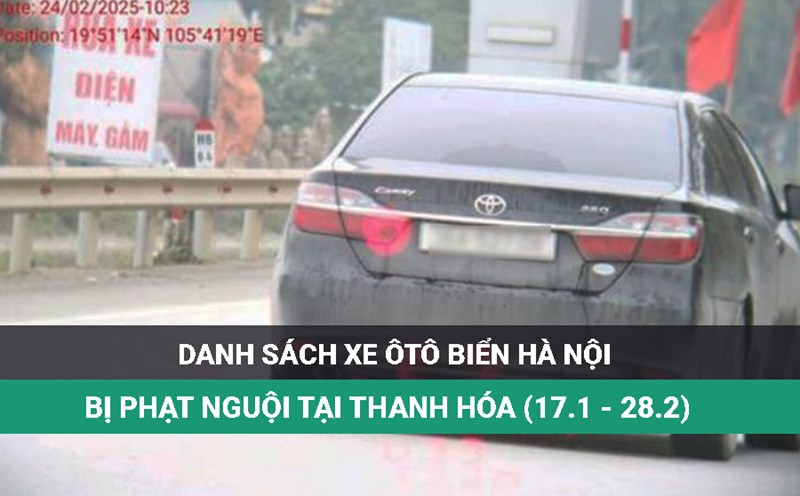 List of Hanoi-based cars that have been fined in Thanh Hoa latest