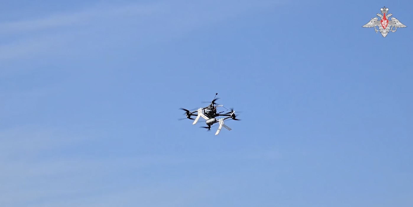 Russian FPV UAVs are serving training. Photo: Cut from video of the Russian Ministry of Defense