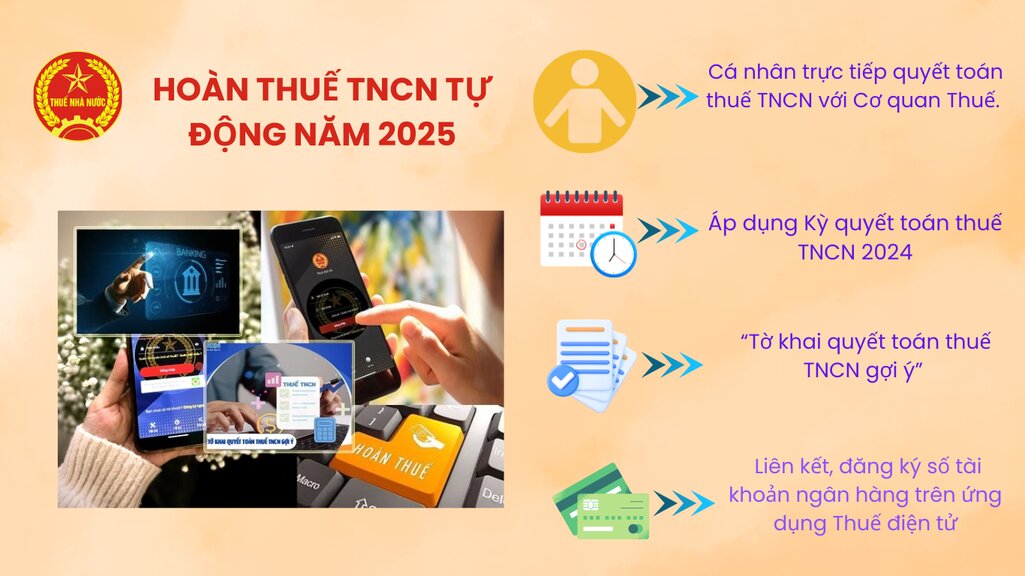 Trien khai hoan thue TNCN tu dong ky tinh thue nam 2024. Anh: Cuc Thue.
