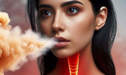 Ô nhiễm không khí làm tăng các trường hợp viêm phế quản. Ảnh AI - Thiện Nhân