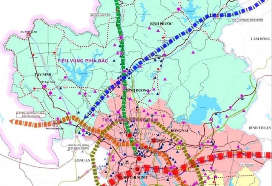 Quy hoạch vùng là 1 trong 3 quy hoạch sẽ được nghiên cứu kỹ làm căn cứ, cơ sở khi thực hiện sáp nhập tỉnh. Trong ảnh là một góc quy hoạch vùng Đông Nam Bộ. Ảnh: Quy hoạch của Bộ Xây dựng