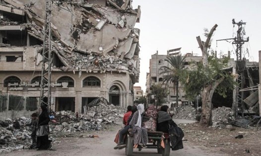 Israel đã ngừng viện trợ và tiếp tế cho Dải Gaza. Ảnh: Xinhua