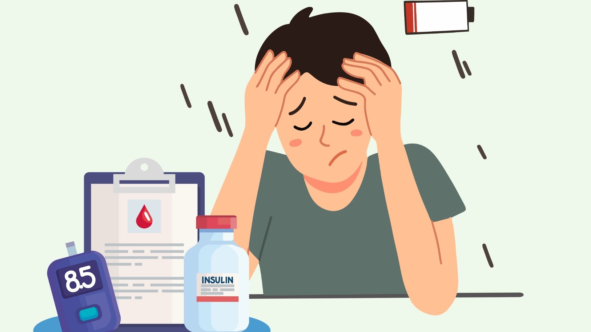 Stress silently pushes blood sugar up. Graphics: Linh Dan