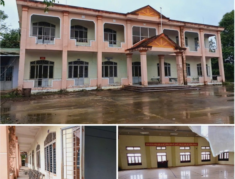 The headquarters of Que Cuong commune, Que Son district, Quang Nam became deserted and degraded after the merger of administrative units in 2020. Photo: Hoang Bin
