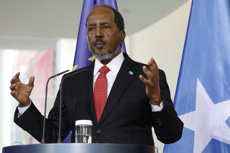 President Somalia Hassan Sheikh Mohamud survived the assassination attempt. Photo: AFP