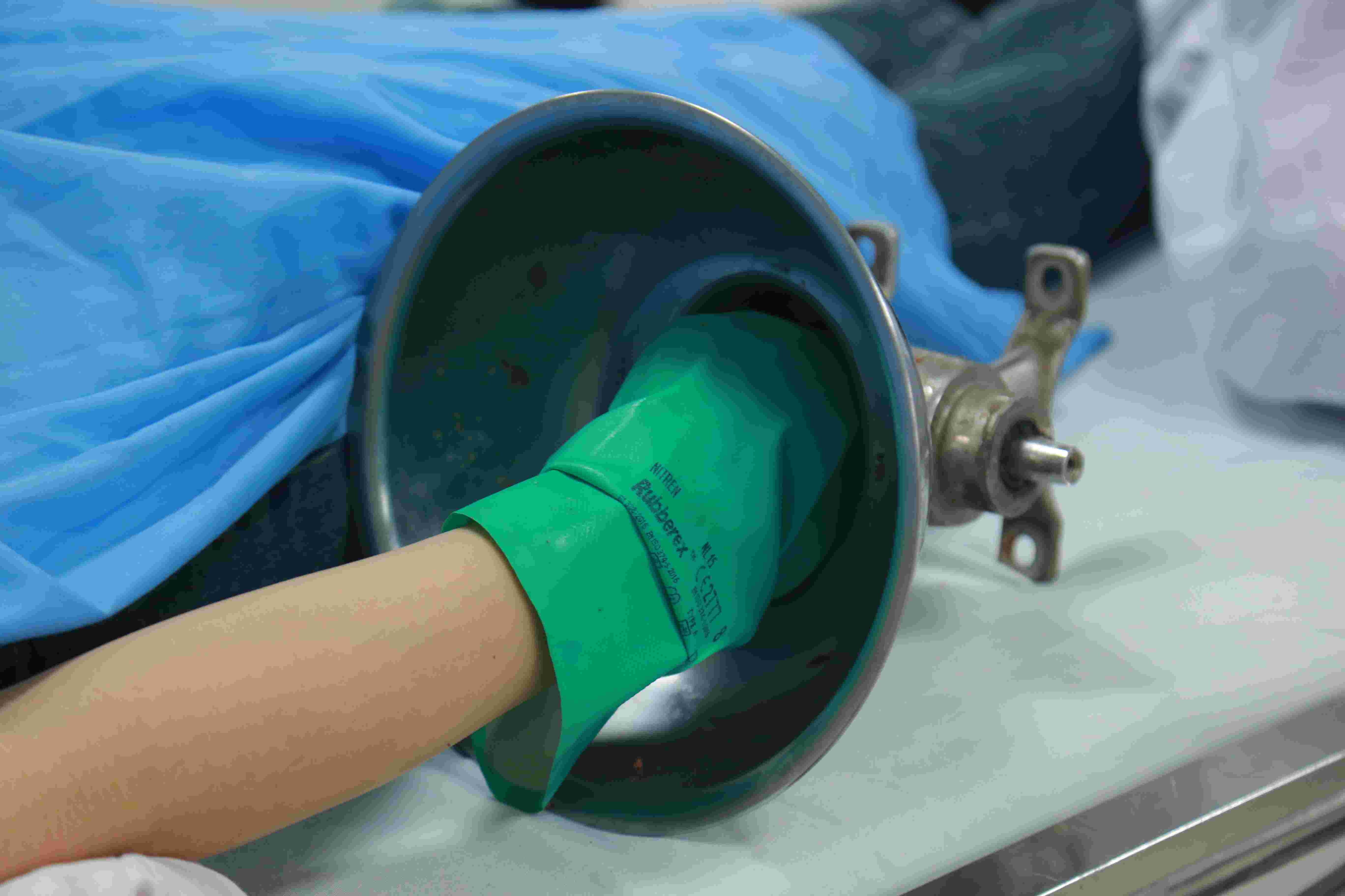 The victim's hand was caught in a meat grinder. Photo: BVCC