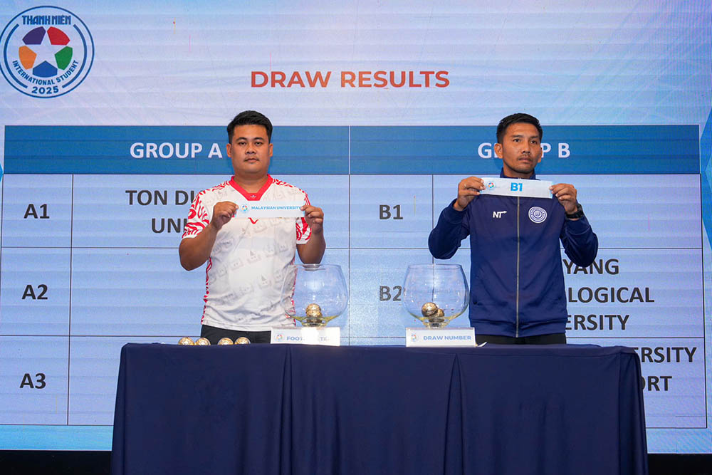 Họp kĩ thuật và bốc thăm chia bảng thi đấu giải bóng đá Thanh Niên Sinh viên quốc tế 2025 - Cúp THACO. Ảnh: Độc Lập