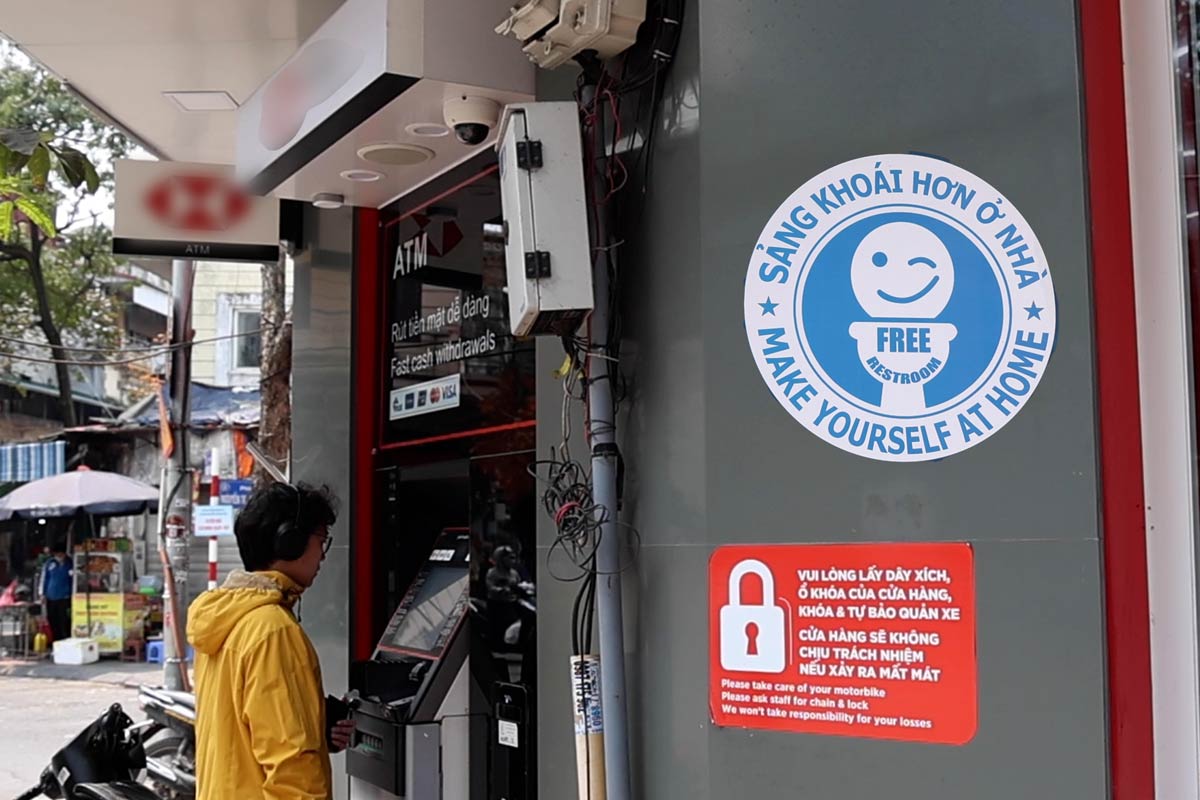 Close-up of Hanoi streets with more comfortable toilets at home