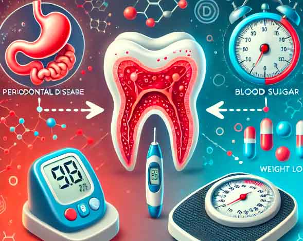 periodontitis can cause high blood sugar. Photo AI