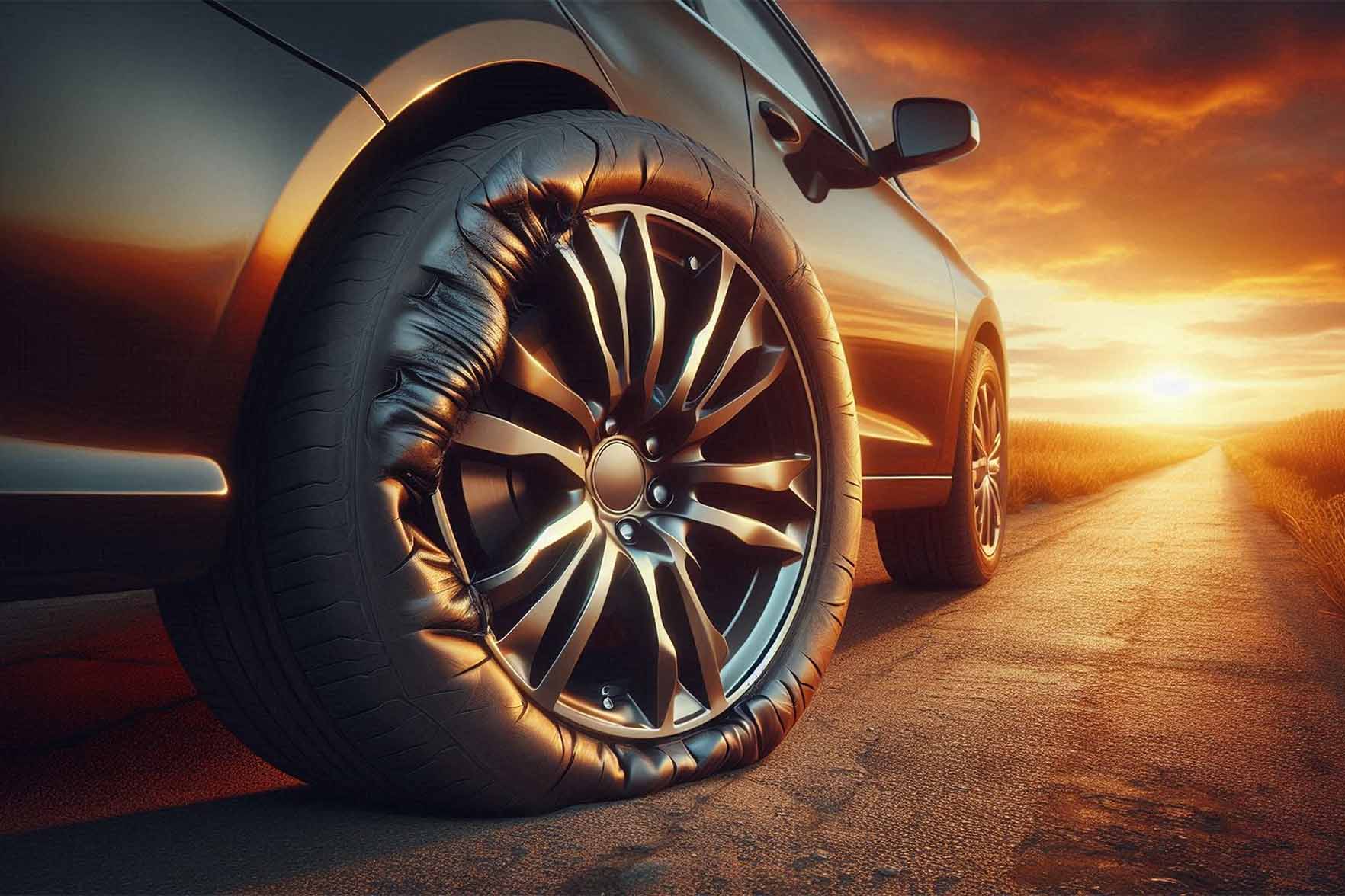 Aapered tire is a surprising situation that drivers may encounter on the road. Photo - AI: Huu Vu