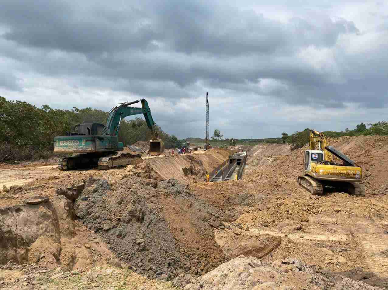 A corner of the Krong rich Upper Reservoir Project under construction (photo taken in March 2025). Photo: Bao Trung