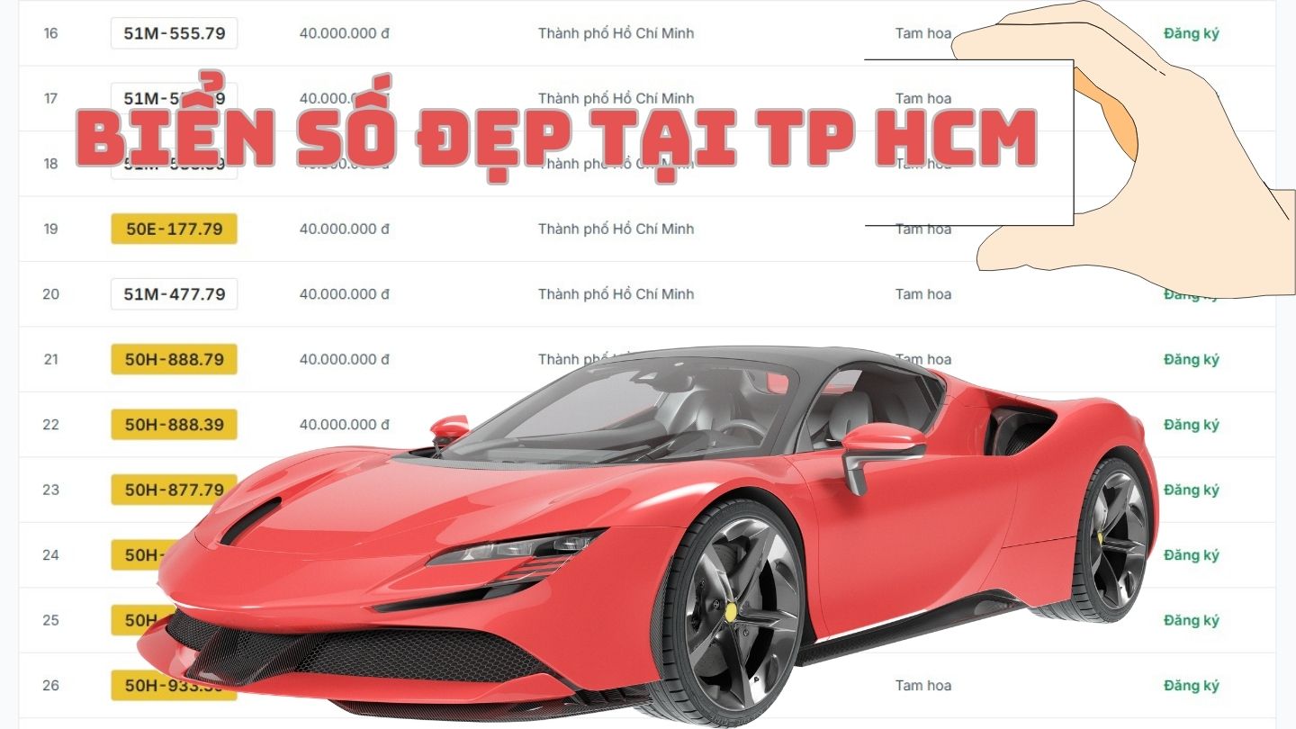 There is a list of talent license plates in Ho Chi Minh City