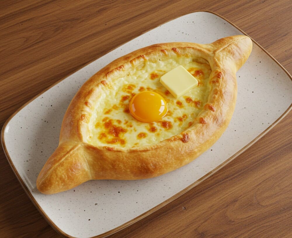 Khachapuri cheese bread will be an attractive snack for the family on the weekend. Photo: AI - Dat
