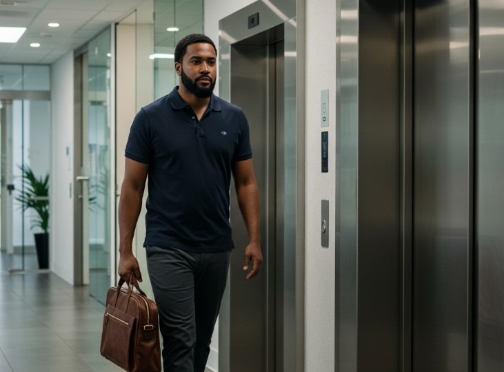 guys can combine polo with simple dress pants, helping to create an elegant, luxurious style. Photo: AI - Dat