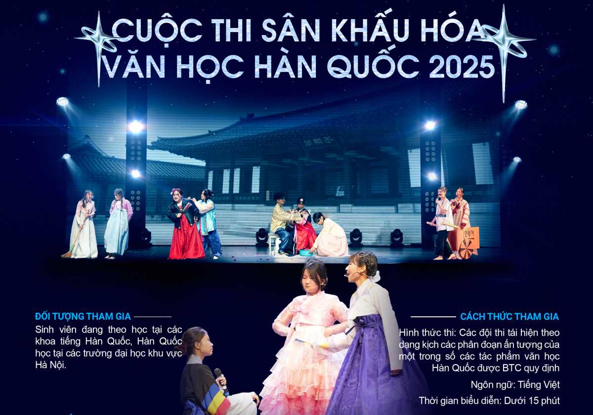 Poster cuộc thi sân khấu hóa văn học Hàn Quốc 2025. Ảnh: Trung tâm Văn hóa Hàn Quốc