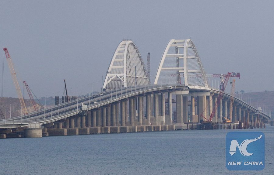 The bridge connecting Russia and the Crimean peninsula. Photo: Xinhua