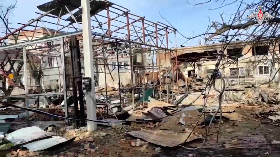 The desolate scene in Sudzha, Kursk, where the gas station of the Urengoy-Pomary-Uzhgorod gas pipeline is located, on March 13, 2025. Photo: Xinhua
