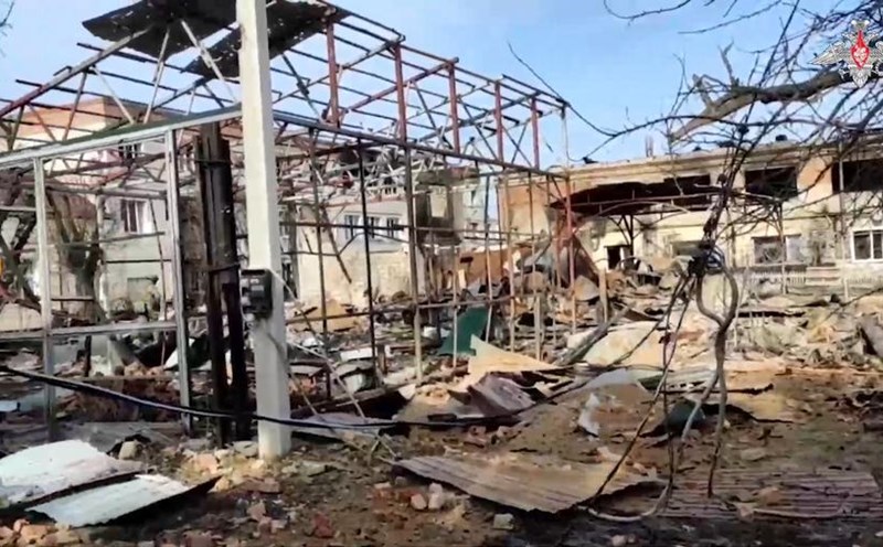 The desolate scene in Sudzha, Kursk, where the gas station of the Urengoy-Pomary-Uzhgorod gas pipeline is located, on March 13, 2025. Photo: Xinhua