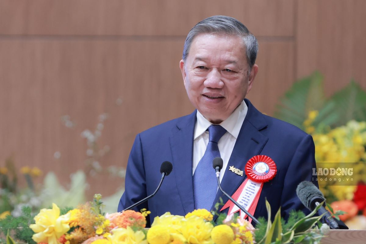 General Secretary To Lam gave a speech at the first National Congress of the National Data Society - Term I (2025 - 2030). Photo: Hai Nguyen