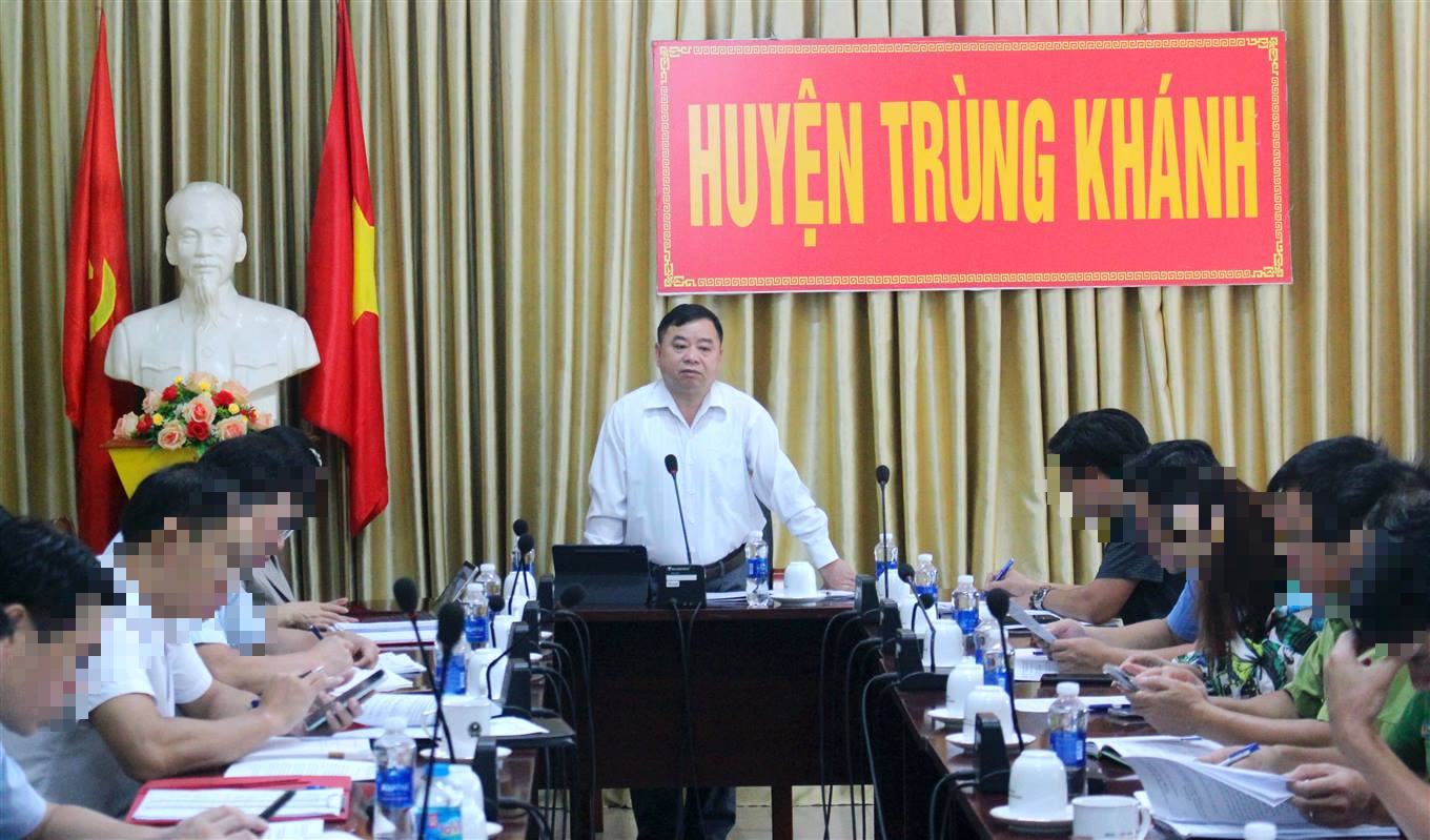 Mr. Hoang Van Hao, Vice Chairman of Trung Khanh District People's Committee, was proposed to be disciplined and removed from all positions in the Party. Photo: Trung Khanh District Electronic Information Portal.