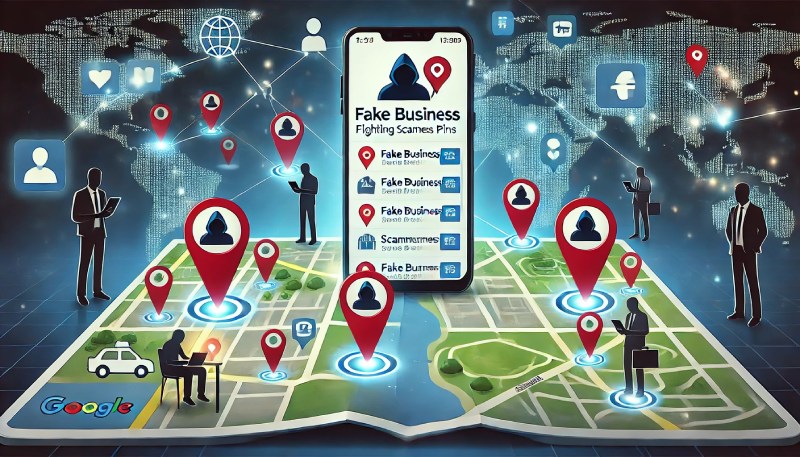 Google Maps deletes more than 10,000 fake business records. Illustrative photo created by AI