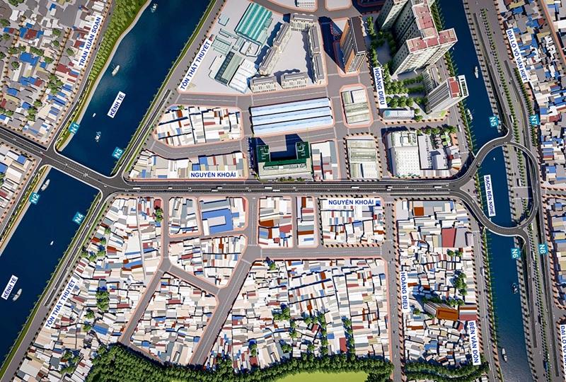 Perspective of Nguyen Khoi bridge connecting Districts 7, 4 and 1. Photo: Ho Chi Minh City Department of Transport