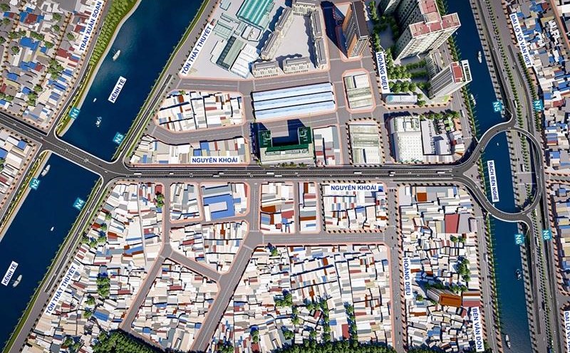 Perspective of Nguyen Khoi bridge connecting Districts 7, 4 and 1. Photo: Ho Chi Minh City Department of Transport