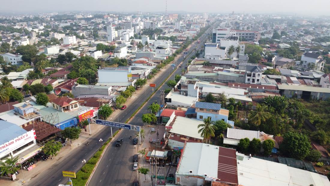 A corner of Dong Xoai city, Binh Phuoc province after 50 years of liberation. Photo: Dinh Trong