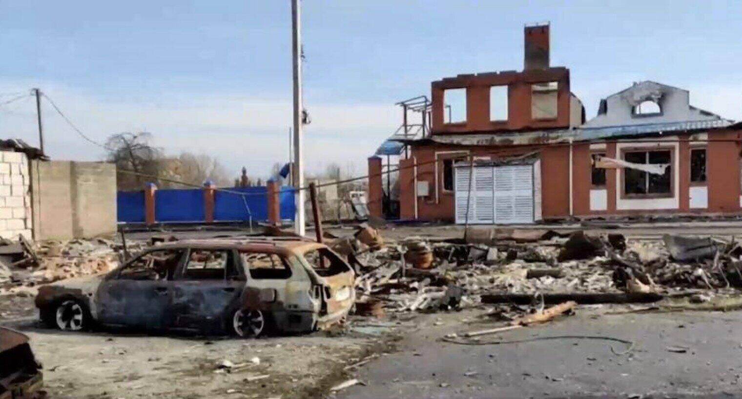 The devastation in Kursk after the conflicts between Russia and Ukraine. Photo: Cut from video of the Russian Ministry of Defense
