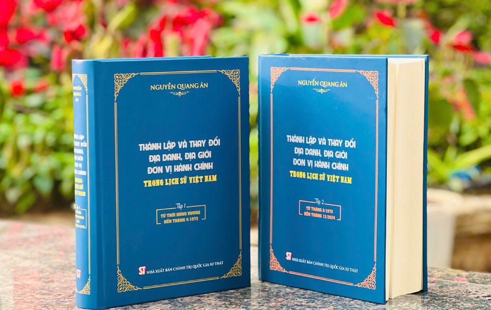 The book series " Establishment and change of place names, boundaries, and administrative units in Vietnamese history" has just been published. Photo: Ai Van