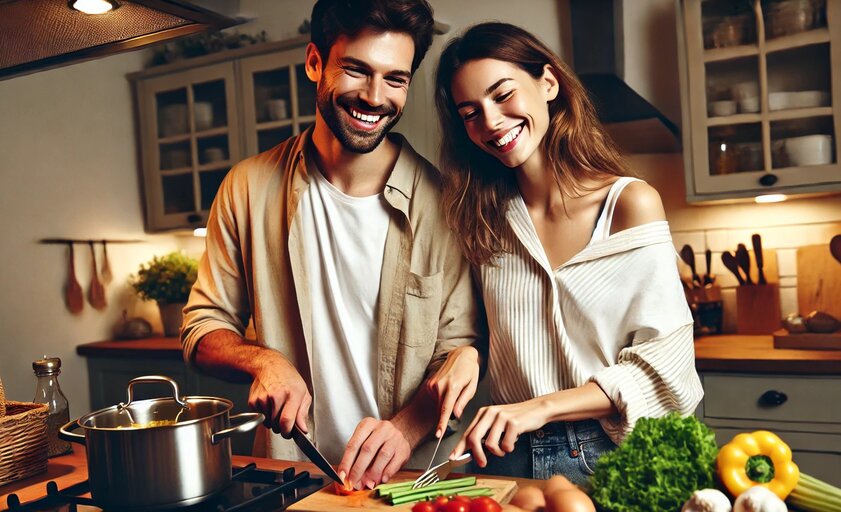 4 benefits of cooking together. Photo: AI