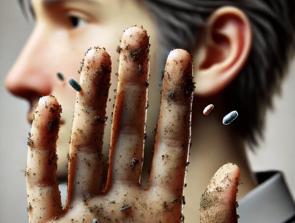 Shaping acne with dirty hands makes bacteria penetrate easily into the body. Photo: AI