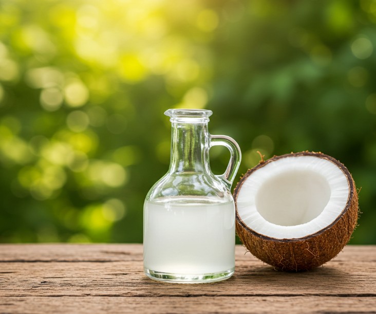 Coconut oil helps protect eyelashes from breakage and stimulate growth faster. Photo: AI - Dat