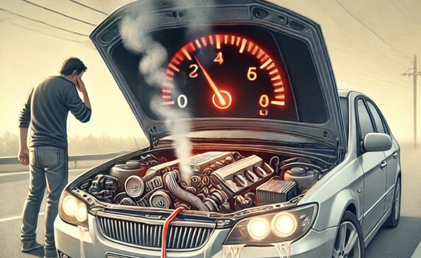 Signs that the vehicle is out of cooling water. Photo: AI