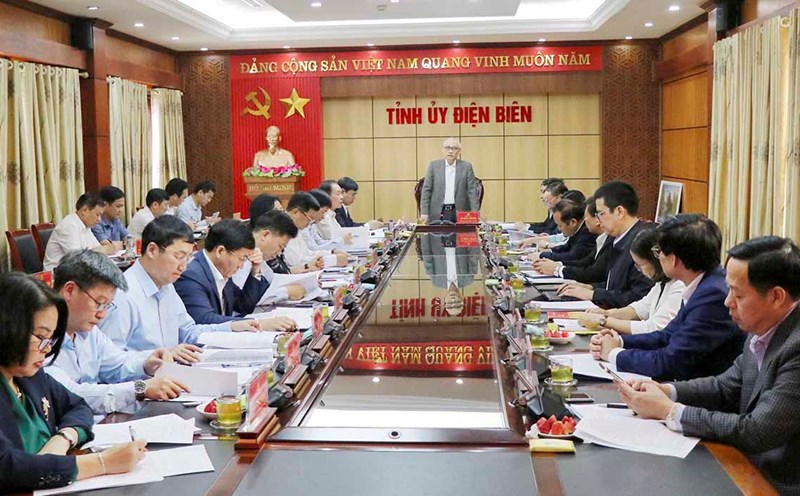 The Politburo's Inspection Team No. 1911 and the Secretariat approved the draft report on the inspection results in Dien Bien province. Photo: Ha Trang
