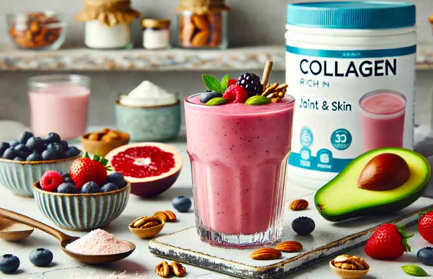 Some collagen-rich smoothies for bones and joints. Photo AI