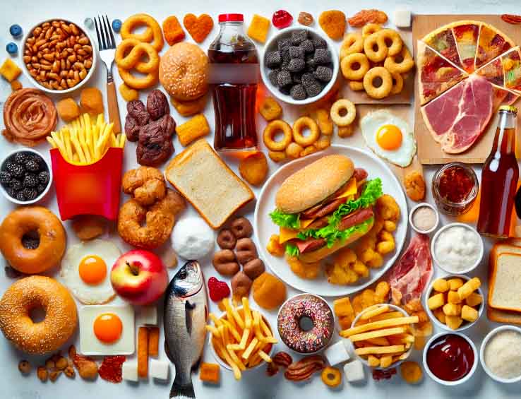 Processed snacks can cause increased blood sugar. Photo AI